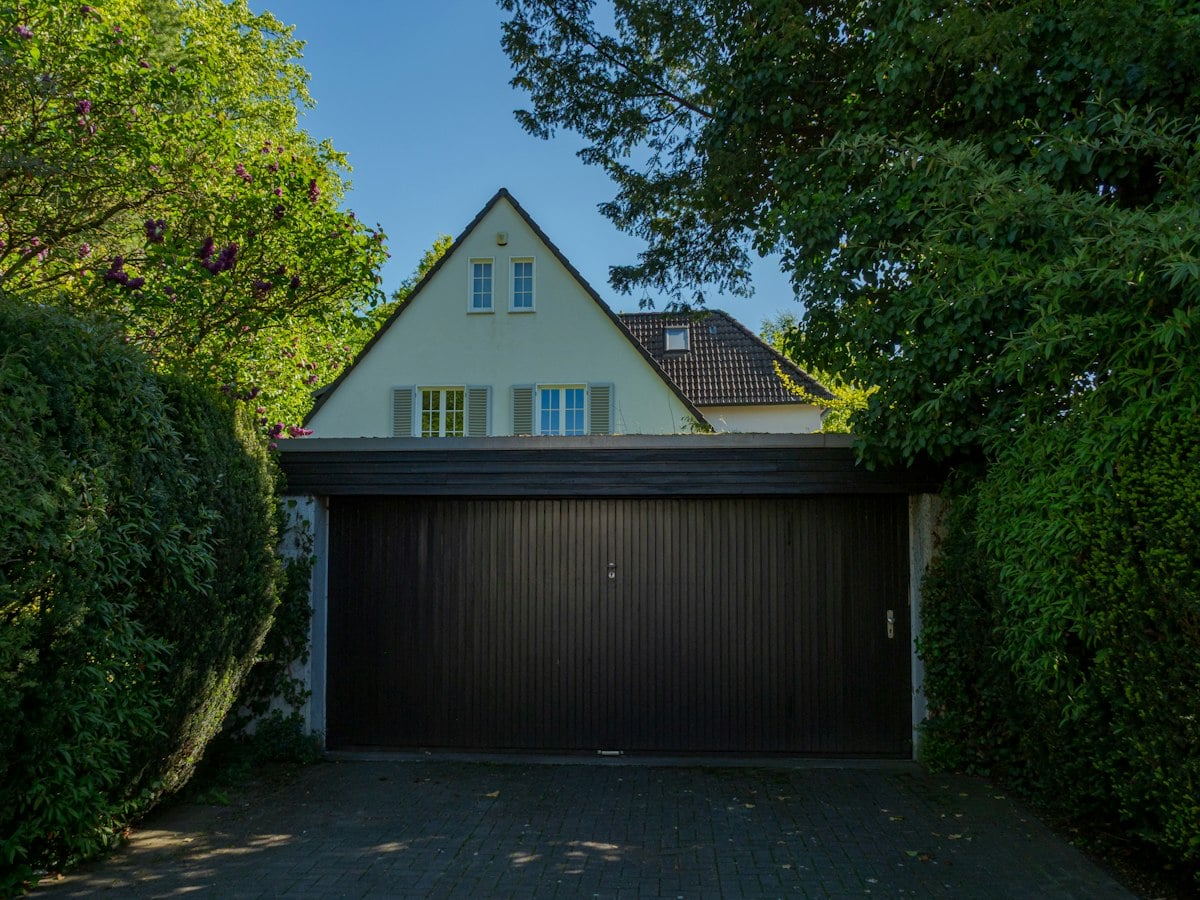 House with a double garage door
