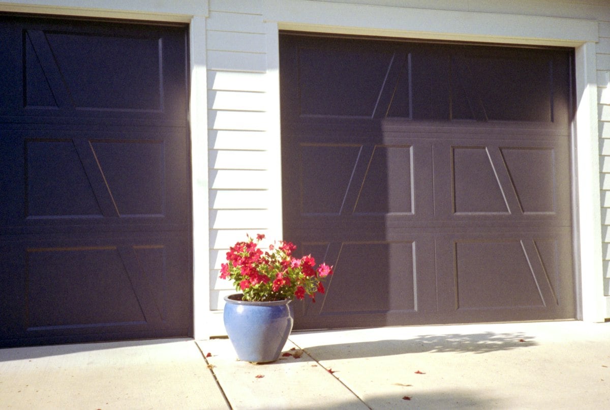 Paneled residential garage doors